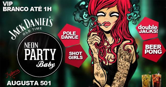 Inferno Club tem Neon Party, Baby! nesta quinta-feira com Double Jack Daniels