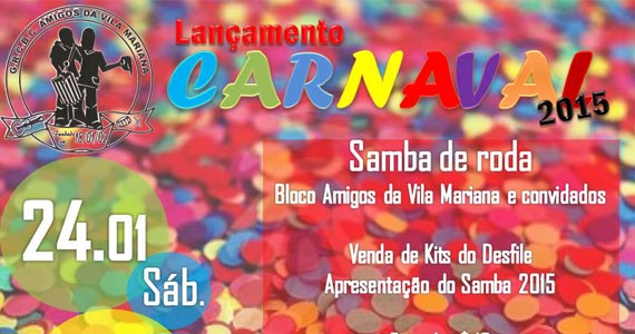 O evento terá Samba de Roda, Apresentação do Samba e venda dos Kits