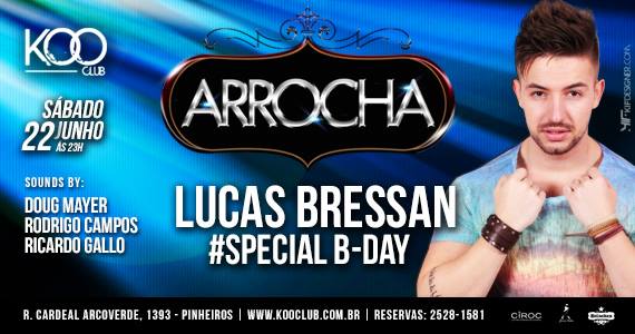 Festa Arrocha com cantor Lucas Bressan neste sábado na Koo Club