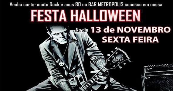 Bar Metropolis realiza Festa de Halloween com show da Banda Rock Collection Eventos BaresSP 570x300 imagem