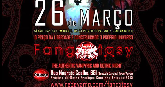 Festa Fangxtasy com DJs convidados animando o sábado no Poison Bar e Balada