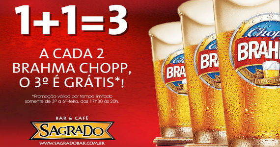 Sagrado Bar oferece promoções com o chopp Brahma para o happy hour