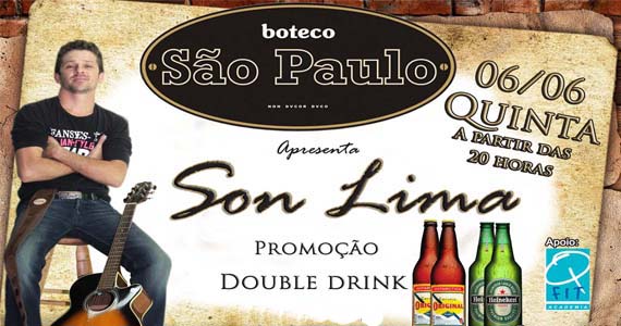 Boteco São Paulo apresenta a Quintaneja com Son Lima e promoções de bebidas Boteco São Paulo apresenta a Quintaneja com Son Lima e promoções de bebidas