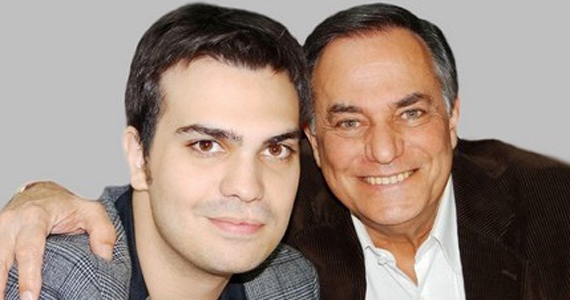 Ronnie Von e filho comemoram o Dia dos Pais no Café Paon