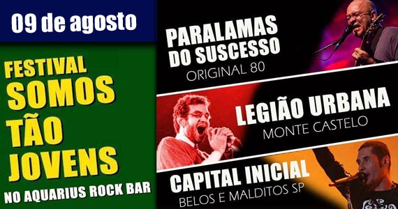 Festival Somos Tão Jovens com bandas Monte Castelo, Original 80 e Belos e Malditos SP Eventos BaresSP 570x300 imagem