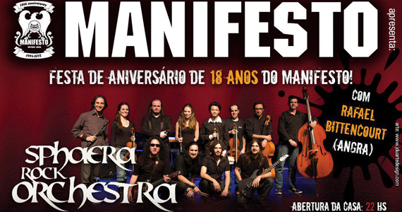 Sphaera Rock Orchestra toca no aniversário do Manifesto Rock Bar