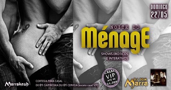 Noite do Ménage recebe DJ Dom Marra e shows eróticos neste domingo Eventos BaresSP 570x300 imagem