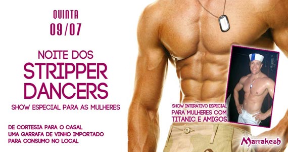 Noite dos Stripper Dancers para animar a quinta-feira do Marrakesh Club