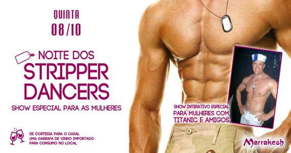 Noite dos Stripper Dancers anima a quinta-feira no Marrakesh Club com show para as mulheres Eventos BaresSP 570x300 imagem