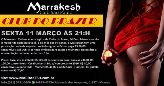 Clube do Prazer anima a sexta-feira com muito swing no Marrakesh Club
