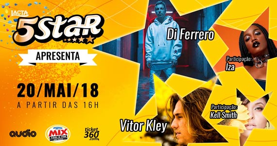 Lacta 5Star reúne shows de Di Ferrero, Vitor Kley, Iza e Kell Smith na Audio Eventos BaresSP 570x300 imagem