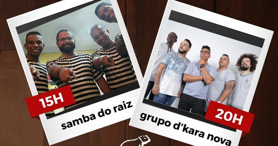 Sábado com grupos Samba do Raiz e D'Kara Nova agitando o Boteco do Urso