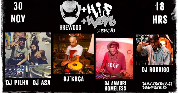 BrewDog Bar recebe DJs Rodrigo, Kbça e Amauri Homeless na festa Hip Hop Eventos BaresSP 570x300 imagem