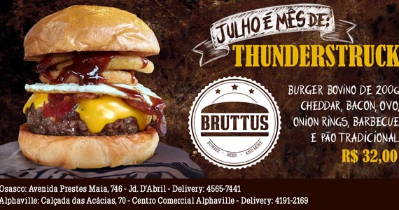 Bruttus Burger batiza o hambúrguer do mês com hit do AC/DC Eventos BaresSP 570x300 imagem