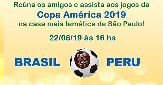 Elídio Bar transmite jogo entre Brasil x Peru pela Copa América Eventos BaresSP 570x300 imagem