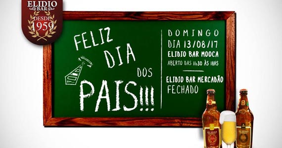 Elidio Bar oferece petiscos e pratos deliciosos para o Dia dos Pais