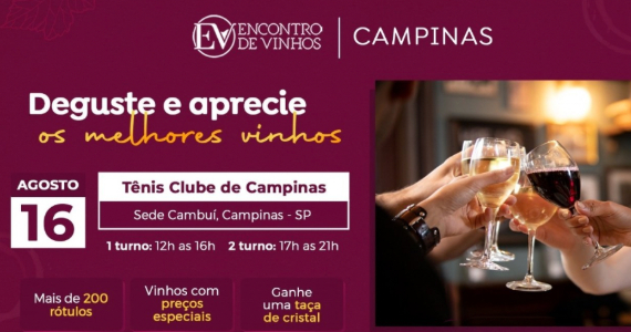 Encontro de Vinhos retorna a Campinas com nova edição