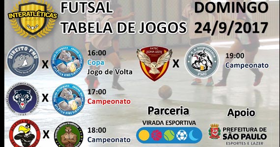 Jogos de Futsal acontecem neste domingo no Ceret Tatuapé