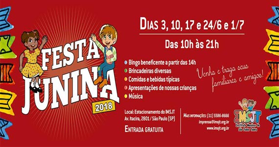 Festa Junina com atrações especiais no Instituto Meninos de São Judas Tadeu