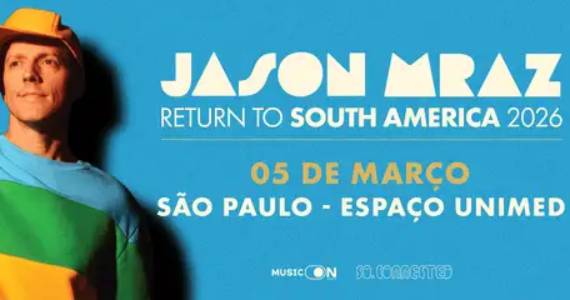 Vencedor do Grammy, Jason Mraz retorna ao Brasil para show em SP