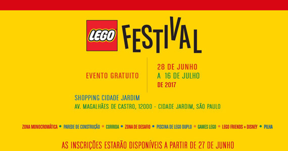 Shopping Cidade Jardim promove evento Festival Lego para agitar as férias das crianças Eventos BaresSP 570x300 imagem
