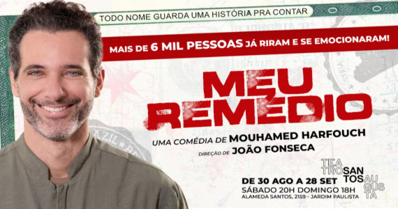 Mouhamed Harfouch traz comédia autobiográfica ao Teatro Santos Augusta