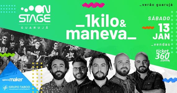 Maneva e banda 1 Kilo apresentam o melhor do reggae e rap no On Stage Guarujá Eventos BaresSP 570x300 imagem