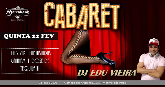 Noite do Cabaret com muito swing e DJ Edu Vieira no Marrakesh Club Eventos BaresSP 570x300 imagem