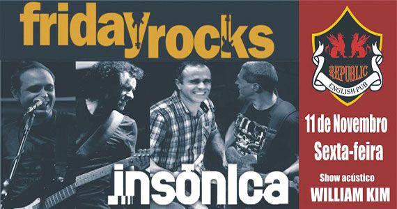 William Kim e Banda Insônica agitam a noite com muito rock no Republic Pub