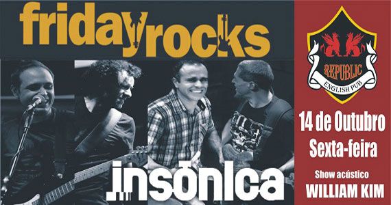 William Kim e banda Insônica agitam a noite com pop rock no Republic Pub William Kim e banda Insônica agitam a noite com pop rock no Republic Pub