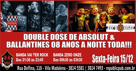 Bandas Zero Onze e Vai Ter Rock comandam a sexta-feira com rock no Republic Pub Eventos BaresSP 570x300 imagem