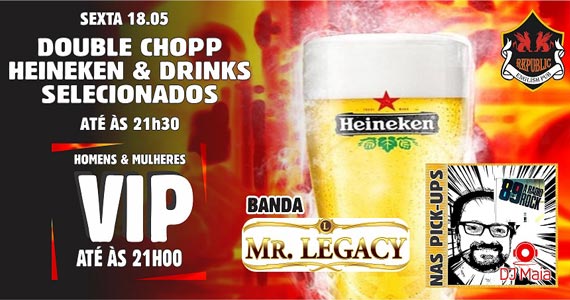 Republic Pub recebe os agitos da banda Mr. Legacy