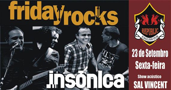 Sal Vincent e banda Insônica animam a noite do Republic Pub com pop rock Eventos BaresSP 570x300 imagem