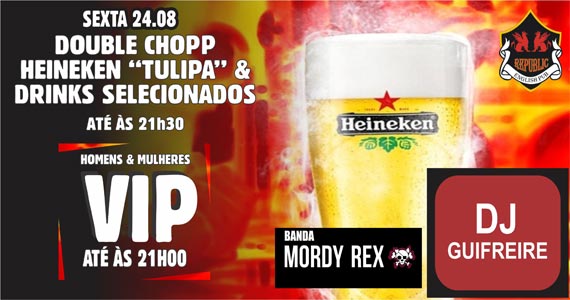 Republic Pub recebe a banda Mordy Rex e DJ Gui Freire