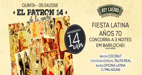 Rey Castro comemora 14 anos com festa El Patron 14 no estilo anos 70 Eventos BaresSP 570x300 imagem