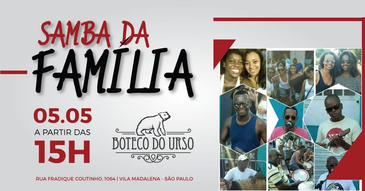 Boteco do Urso recebe festa Samba da Família no sábado a tarde