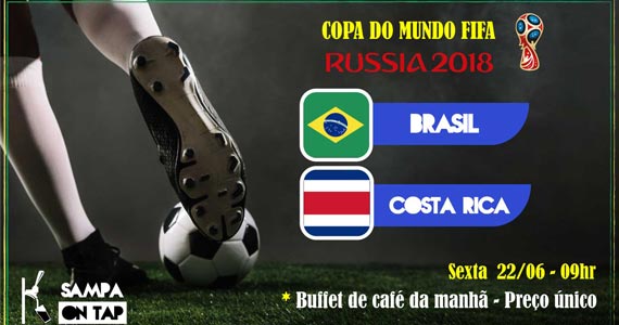 Jogo do Brasil com Café da Manhã especial no Sampa On Tap