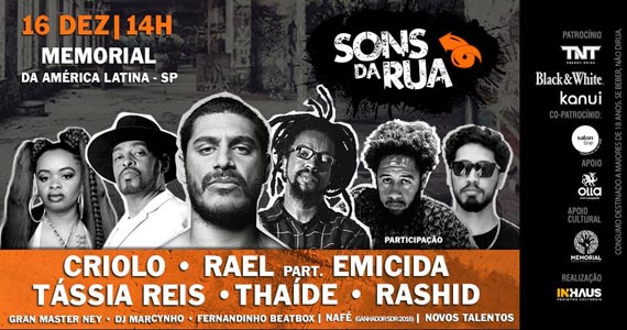 Memorial da América Latina recebe festival Sons da Rua com muito Rap