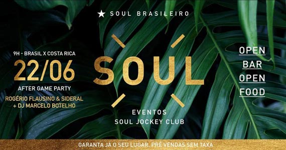 Transmissão do jogo Brasil x Costa Rica com show especial no Soul Jockey Club Eventos BaresSP 570x300 imagem