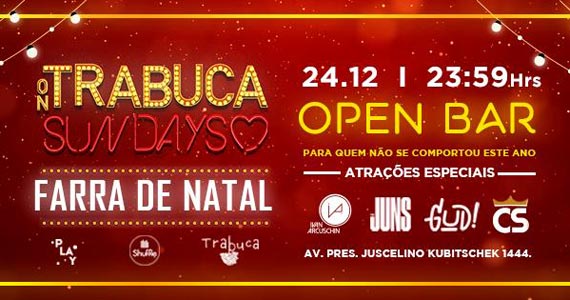 Trabuca Bar comemora Natal com festa Open Bar e DJs convidados Eventos BaresSP 570x300 imagem