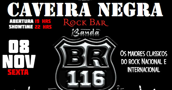 Caveira Negra Bar apresenta Banda BR 116 com os clássicos do rock Eventos BaresSP 570x300 imagem