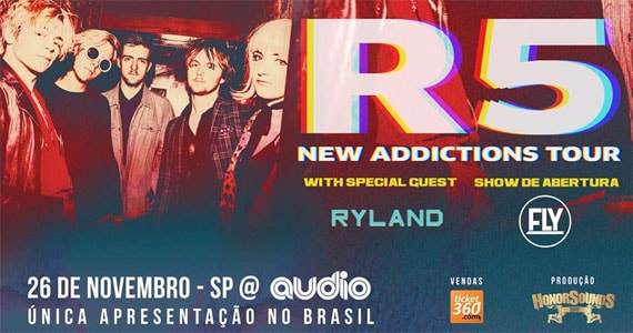 O quinteto teen R5 faz única apresentação na Audio com show de abertura da banda Fly Eventos BaresSP 570x300 imagem