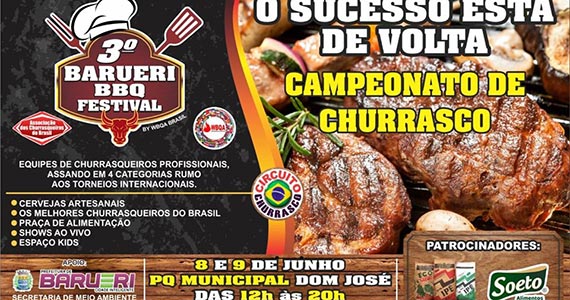 Parque Municipal recebe a 3º Barueri BBQ Festival
