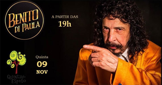 Benito Di Paula traz show de comemoração dos seus 45 anos de carreira para o Quintal do Espeto  Eventos BaresSP 570x300 imagem