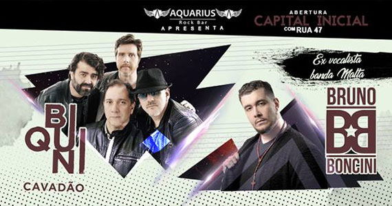 Pela primeira vez no Aquarius Rock Bar show do Biquini Cavadão e Bruno Boncini  Eventos BaresSP 570x300 imagem