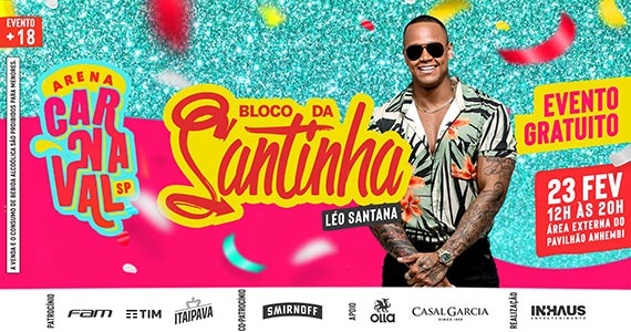 Bloco da Santinha com Léo Santana anima os foliões no Carnaval SP Eventos BaresSP 570x300 imagem