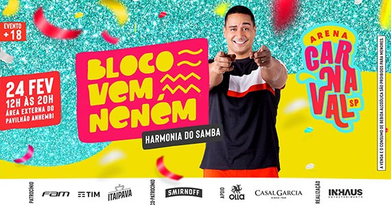 Carnaval de SP tem folia com o Bloco Vem Neném com Harmonia do Samba Eventos BaresSP 570x300 imagem
