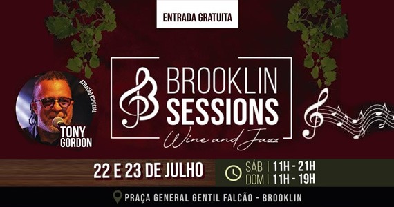 Brooklin Sessions apresenta edição “Wine and Jazz” com show de Tony Gordon e feira enogastronômica