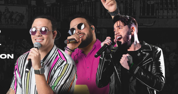 Gustavo Moura & Rafael e o cantor Jefferson Moraes no Villa Country