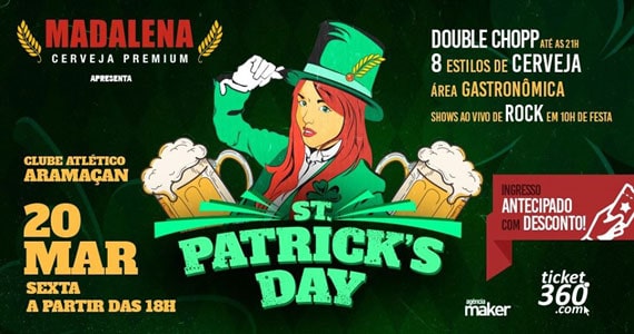 Festa de St. Patrick's da Cervejaria Madalena acontece no Clube Aramaçan Eventos BaresSP 570x300 imagem